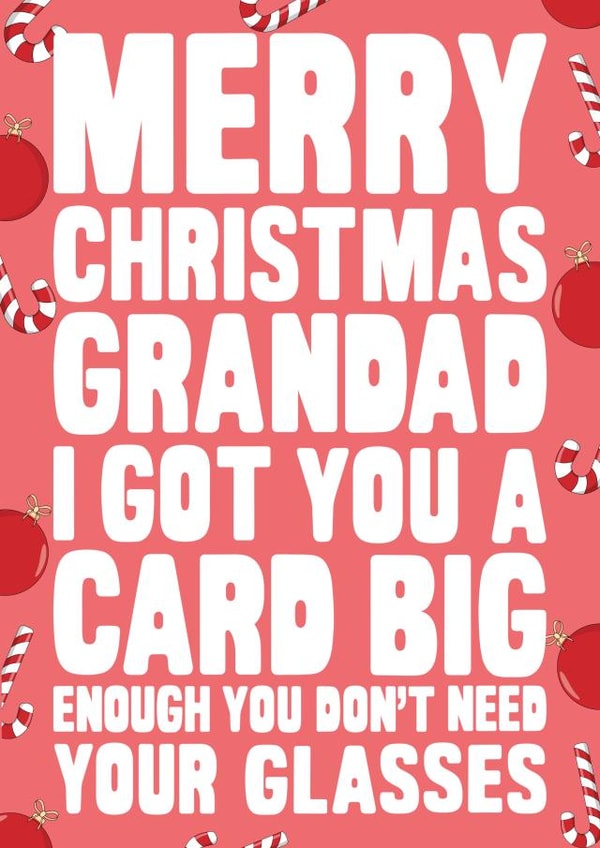 Funny Christmas Card - Grandad - Big Enough Card created by Naughty Nice