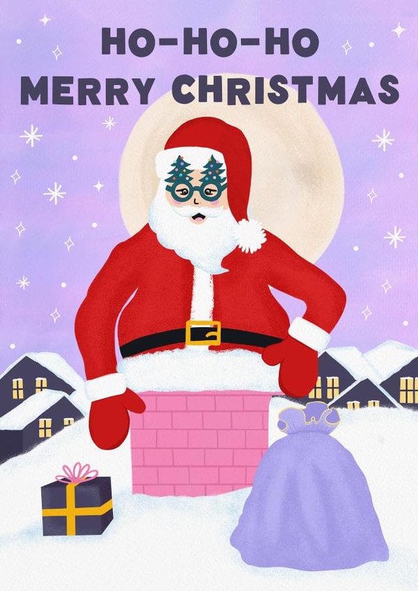 Funny Christmas Card - Santa Stuck In Chimney created by @tikkled.pink