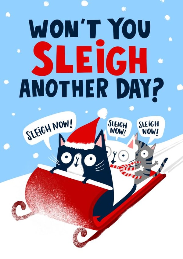 Funny Christmas Card - East 17 - Sleigh Now created by Lucy Maggie Designs