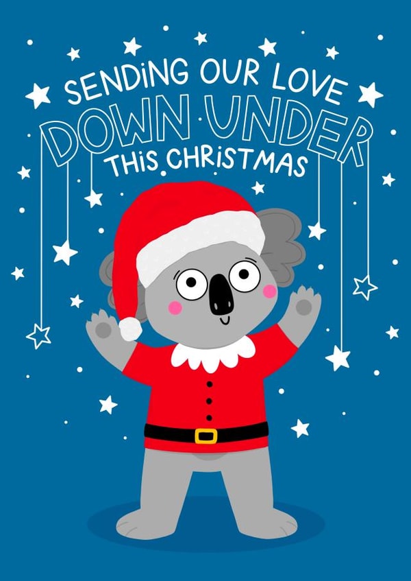 Koala Christmas - Send Love Down Under - Australia Christmas - Across the Miles created by Ludicrous Prints