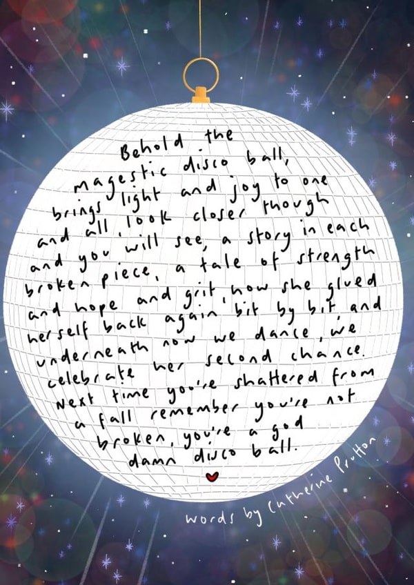 Funky poem card celebrating those that have rebuilt themselves created by Words by Catherine Prutton