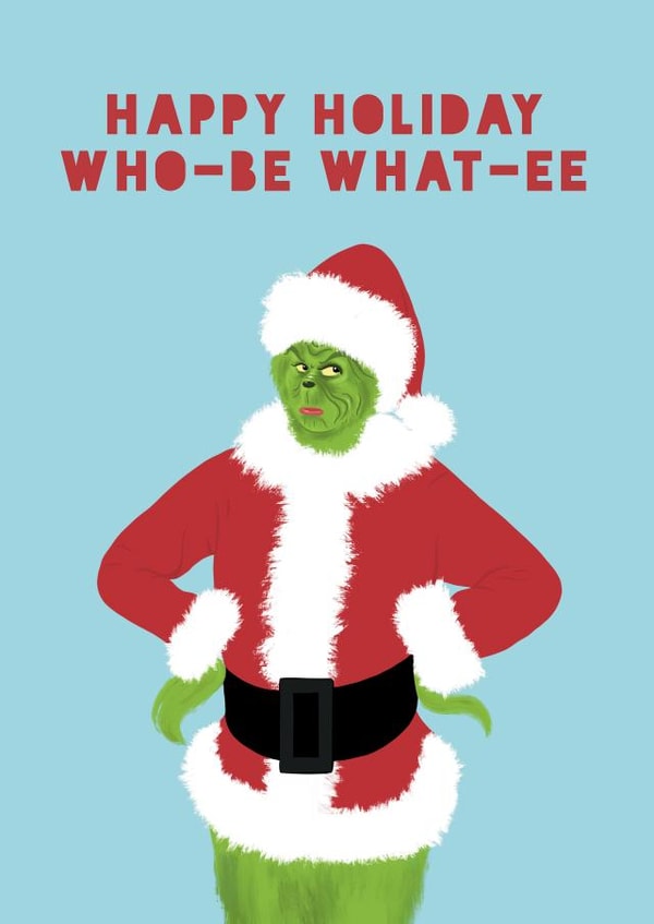 Funny Christmas Card - The Grinch created by Lucy Maggie Designs