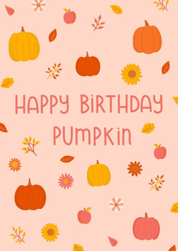 Happy Birthday pumpkin created by Emma Tobey Illustration