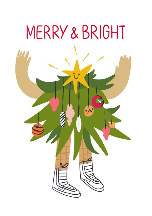 Cute Christmas Card - Merry and Bright created by Victoria