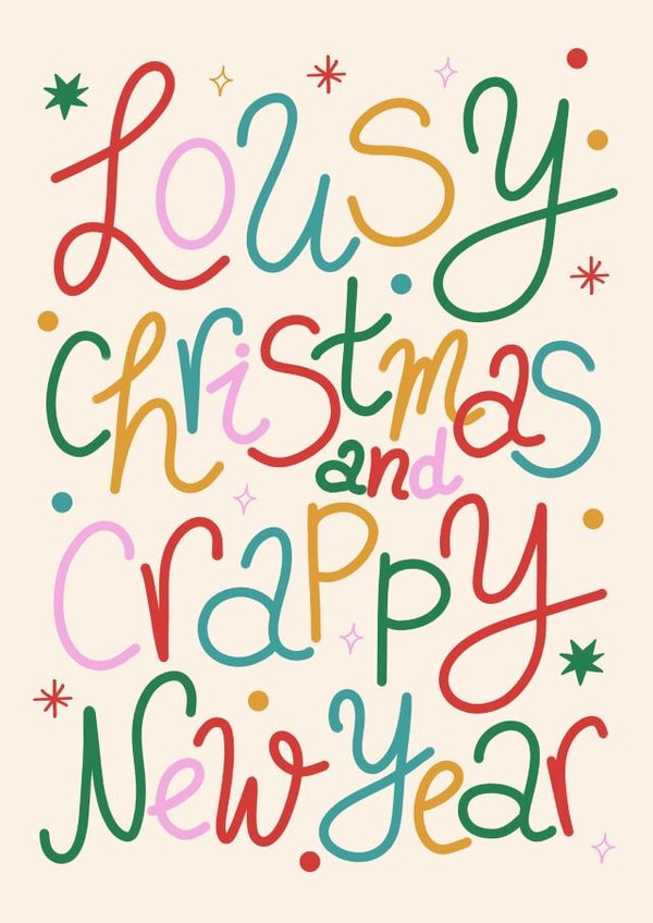 Funny Christmas Card - Lousy and Crappy created by @tikkled.pink