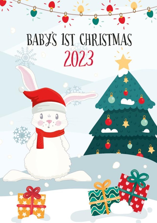 cute baby's first Christmas card created by Little FreyFrey Co.