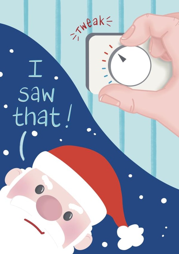 Funny Christmas Card - Santa Saw That created by Presents Felt