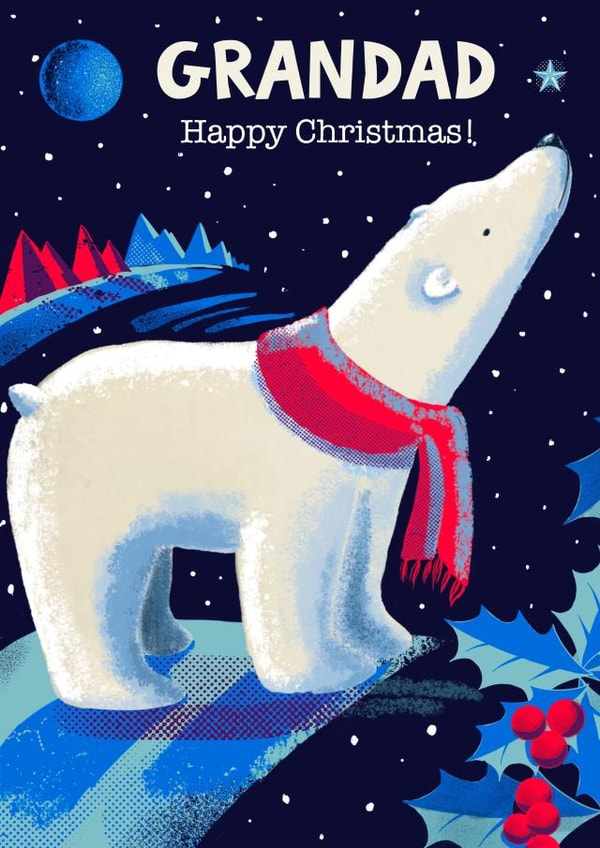 Pretty Christmas Card - Grandad - Polar Bear created by Rocket68
