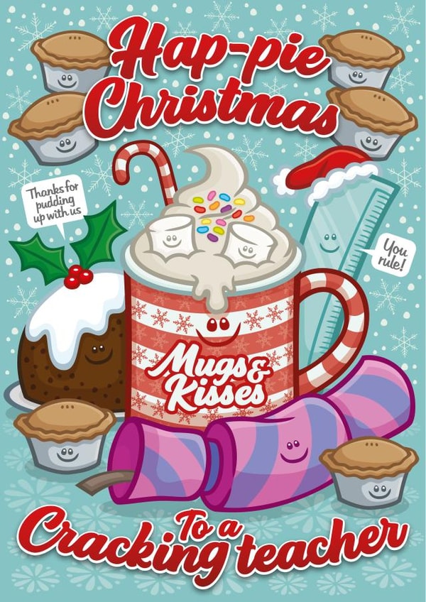 Hap-pie Christmas To A Cracking Teacher Fun Pun Card created by Ant Creations