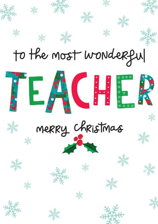 Heartfelt Christmas Card - Teacher created by The Boy and the Bear