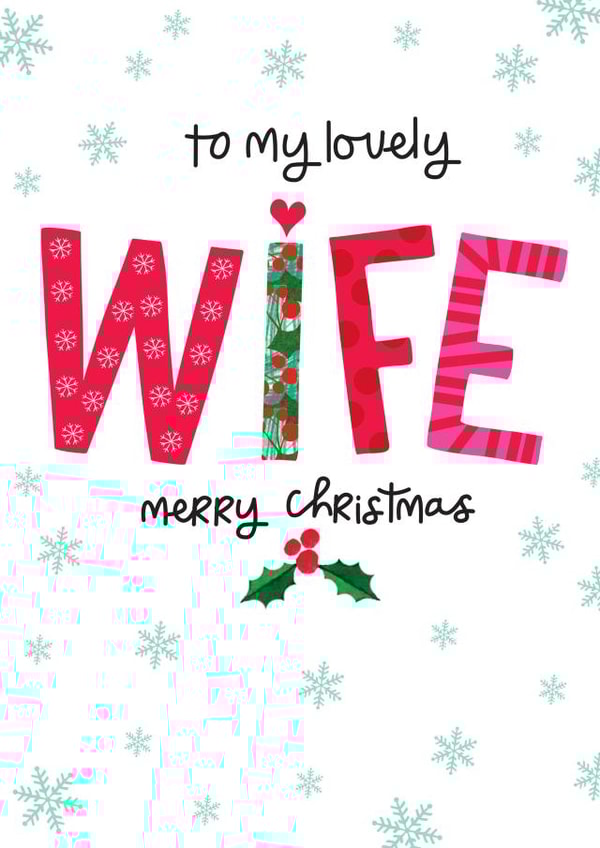 Heartfelt Christmas Card - Wife created by The Boy and the Bear