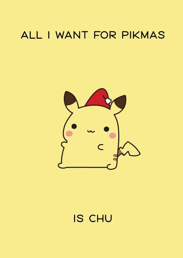 Cute Christmas Card - Pokemon - Pikachu created by Rishi