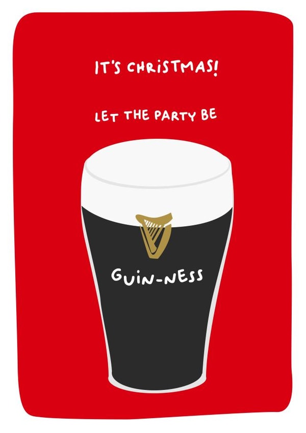 A punny Christmas card to send to a Guinness lover created by PaperJam Print Co.