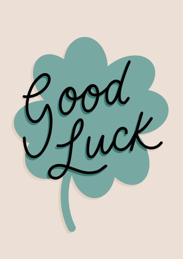 Cute Good luck Card | Lucky Four Leaf Clover created by Dani White