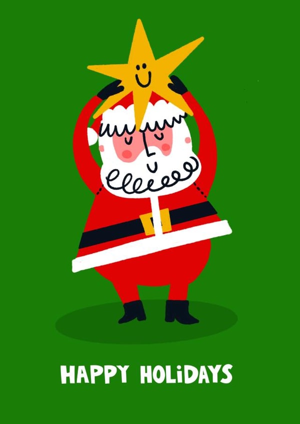 Funny Christmas Card - Santa Claus Star created by Lucy Maggie Designs