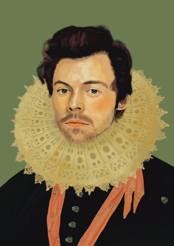 Funny Birthday Card - Harry Styles - Renaissance Painting created by AbiGoLucky