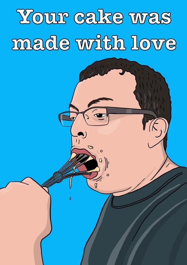 come dine with me birthday card created by C.W ILLUSTRATIONS