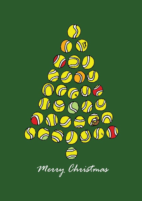 Sporty Christmas Card - Tennis Ball Tree created by A Ray of Sunshine Cards