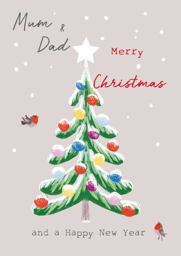 Pretty Christmas Card - Parents - Classic Tree created by SABIVO Design by Sabina