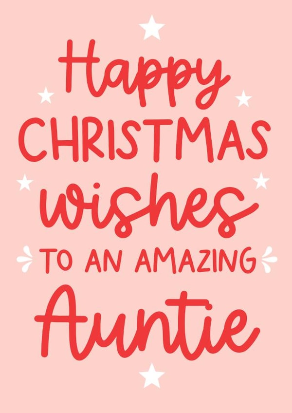 A cute and modern card to send to your amazing Auntie this Christmas created by Word Up Creative