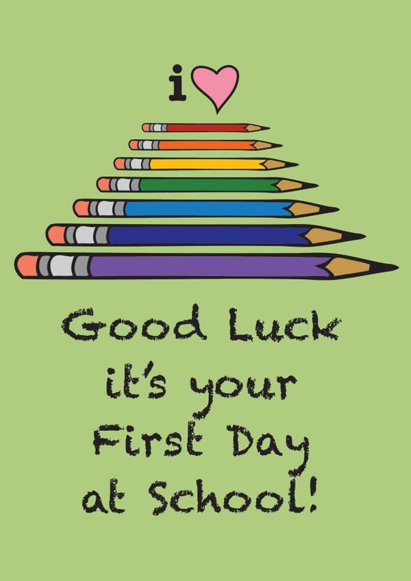 Cute pencil card for the little ones first school day created by Sal Roydhouse