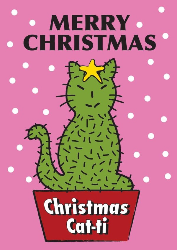 Christmas cat cacti card for your special friends created by Sal Roydhouse