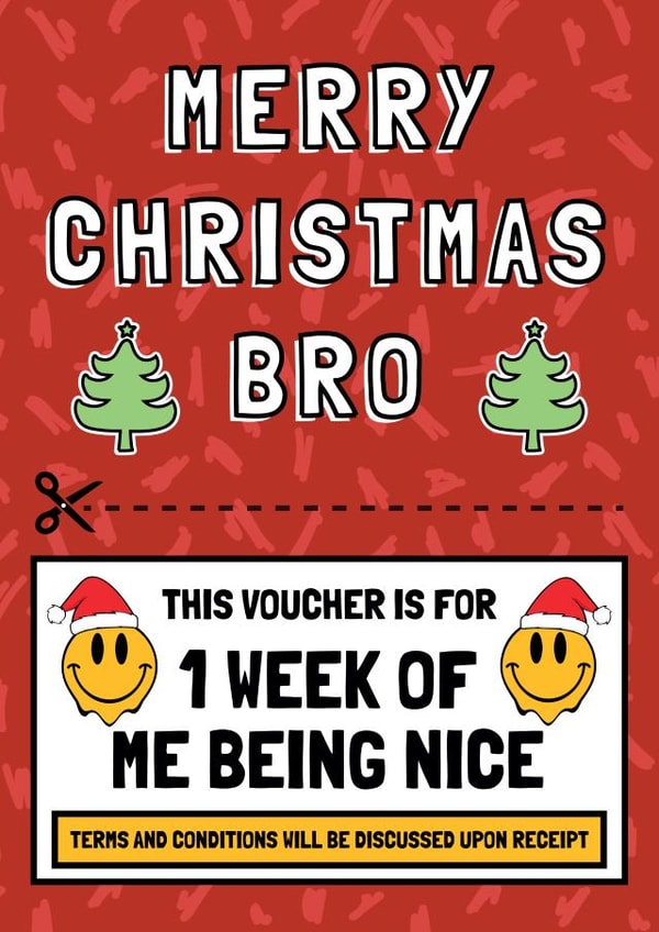Funny Christmas Card - Brother - Nice Voucher created by AbiGoLucky
