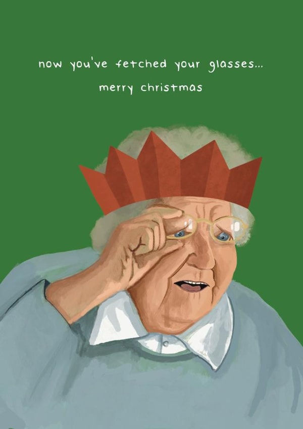 Funny Christmas Card - Blind Old Woman created by AbiGoLucky