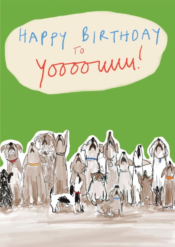 Cute and Funny Birthday Card - Singing Dogs created by Poet and Painter