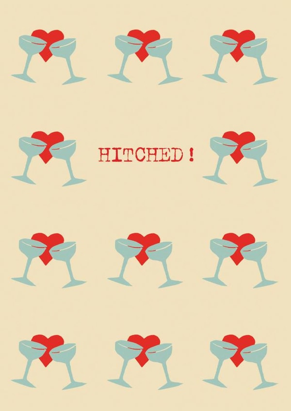 Cute Wedding Card - Hitched created by Poet and Painter