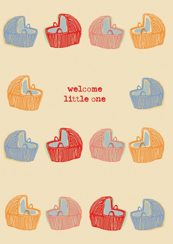 Pretty New Baby Card - Welcome Little One created by Poet and Painter