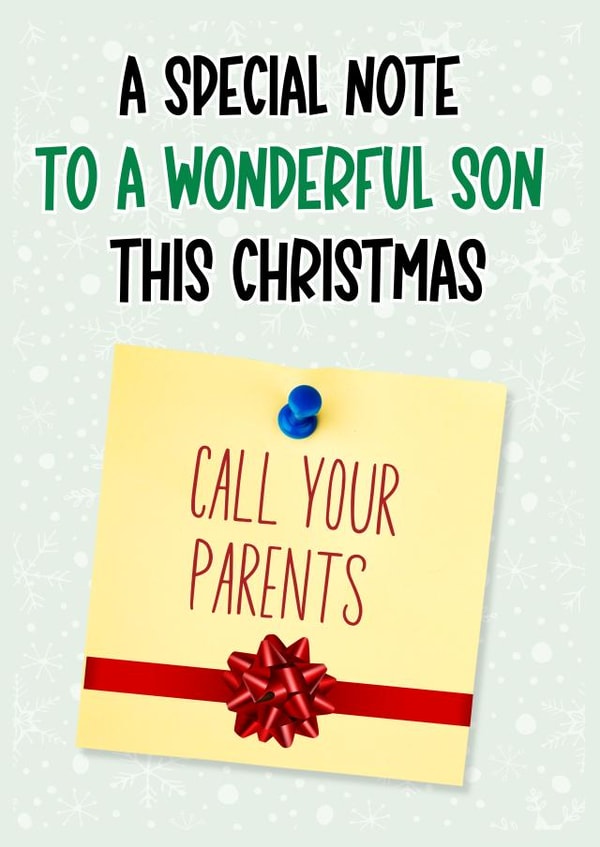 Funny Christmas Card For The Son Who Forgets to Call created by Just Jojo
