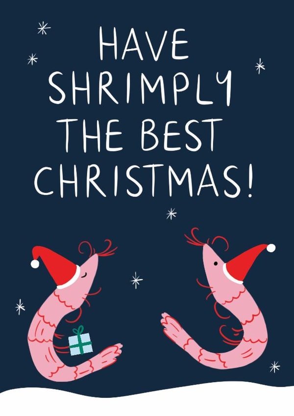 Christmas Card - Shrimply the Best Pun created by Lauren Barclay
