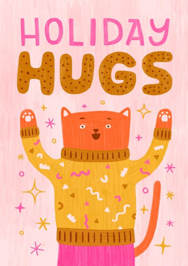 Cute Christmas Card - Holiday Hugs created by Kay Wolfersperger