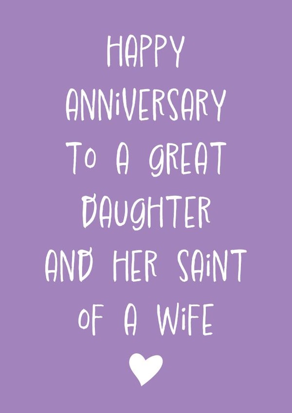 Funny Anniversary Card - Daughter and Wife - Saint created by size3art