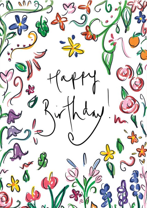 Pretty Birthday Card - Roses and Flowers created by Bellynam Studio