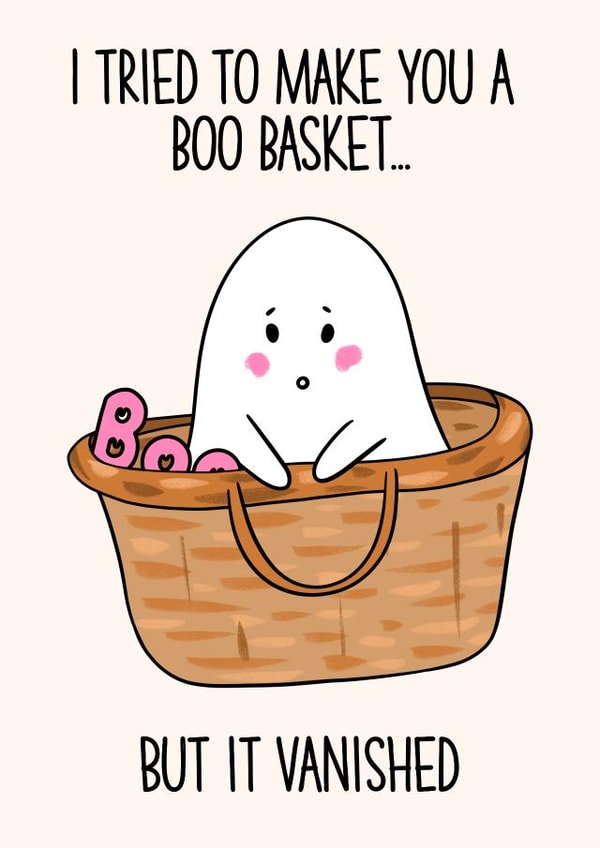 Boo Basket TikTok Trending Halloween Card - For Partner created by Lisa Wardle