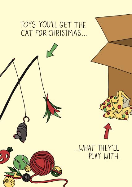 Funny Christmas Card - Cat Owners - Toys | thortful