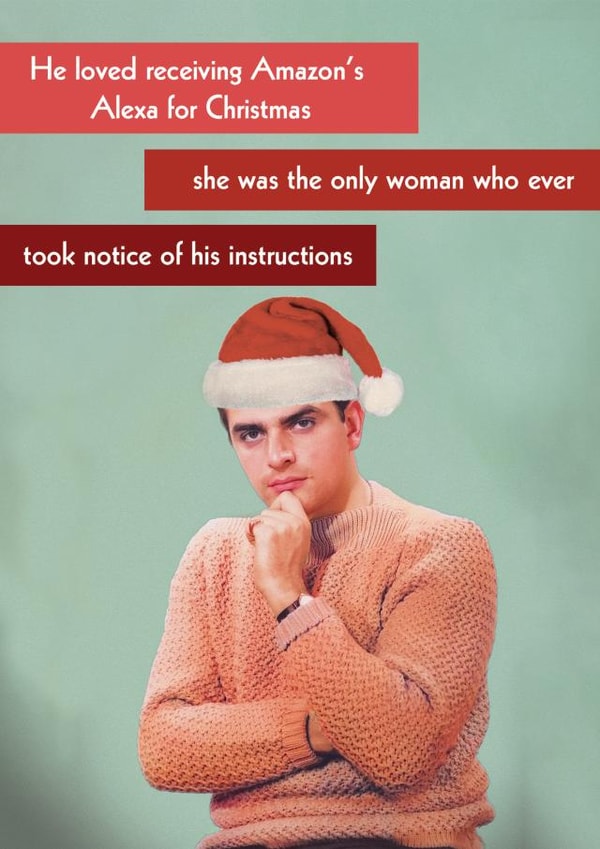 Funny Christmas card - Amazon Alexa - Instructions created by Quitting Hollywood