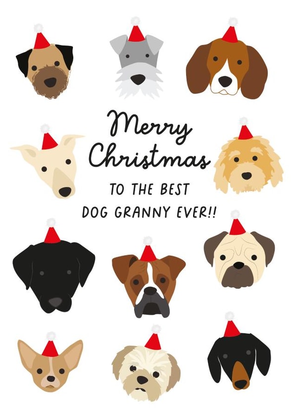 Cute Christmas Card - Dog Granny created by Heather Alstead Design LTD