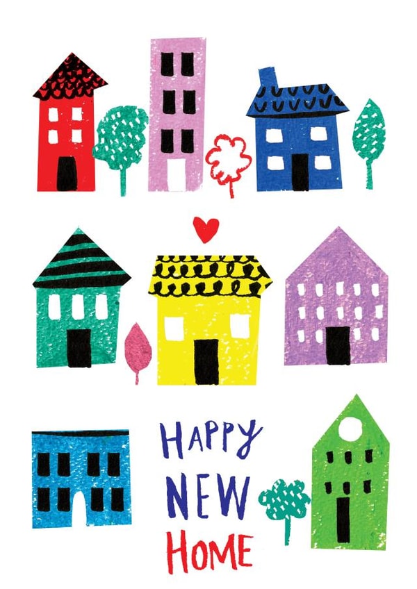 Happy New Home Card - Cute Doodle Design created by Rosie & Radish