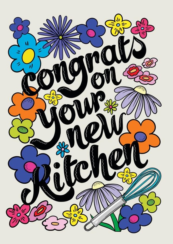 Cute New Kitchen Card - Congratulate your friend on their new renovations! created by Cor Blimey!