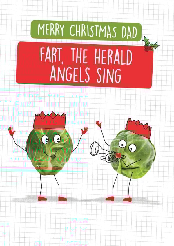 Funny Christmas Card - Brussel Sprout - Dad created by Quitting Hollywood
