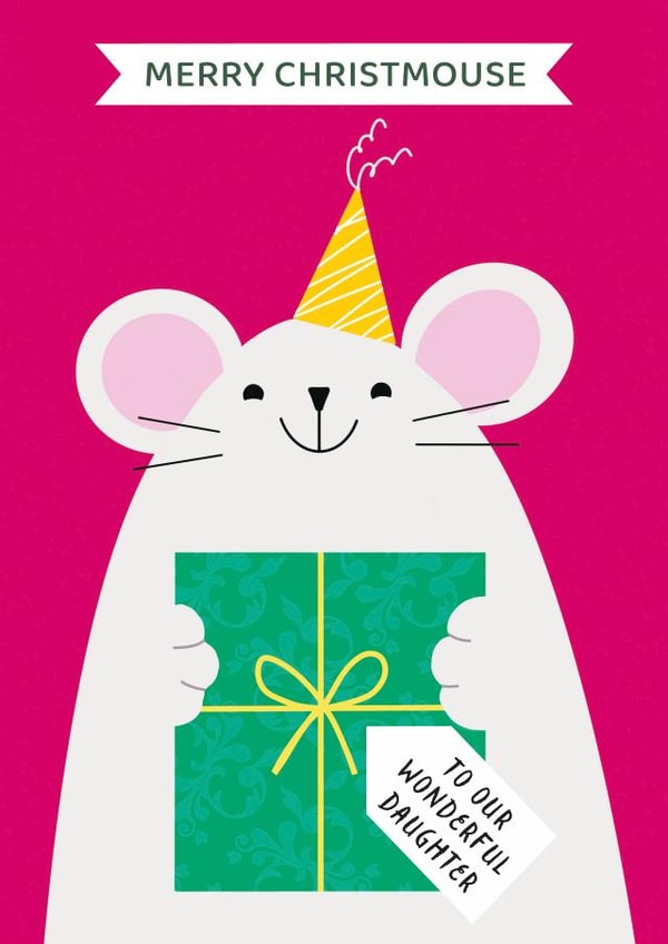 Merry Christmouse - cute Christmas card for daughter created by Paper Heart Designs