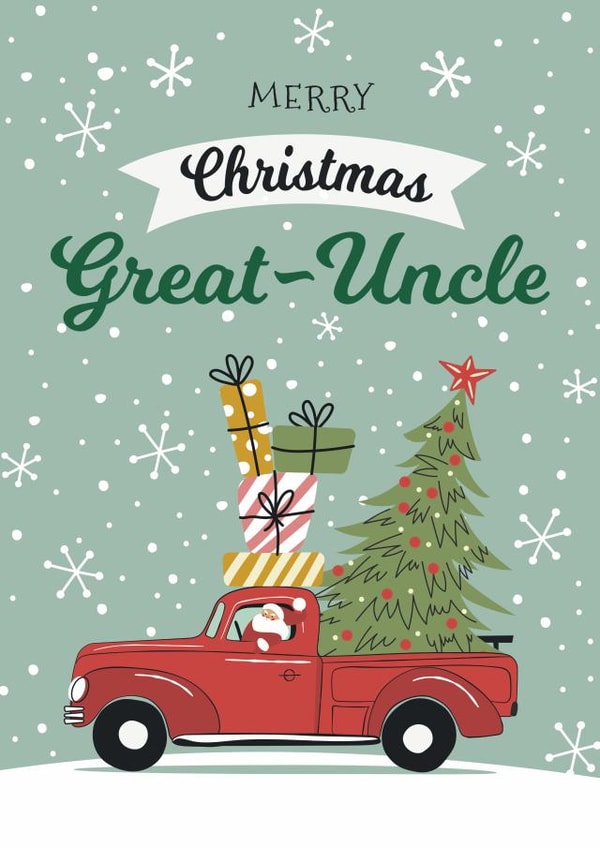 Pretty & Classic Christmas Card - Merry Christmas Great-Uncle created by Geordies Love Gin