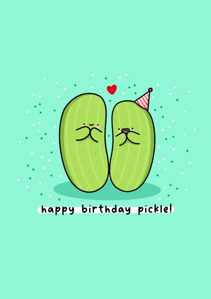 Cute Birthday Card - Pickle | thortful