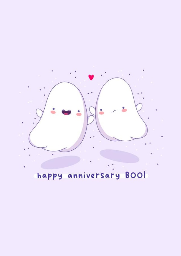 Cute Anniversary Card - Boo - Ghosts created by Rosalie Perl