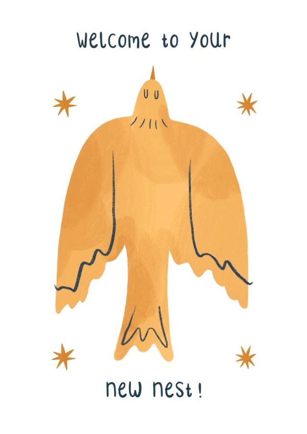 Cute and traditional new home card. created by Bidds and Bobs Illustration