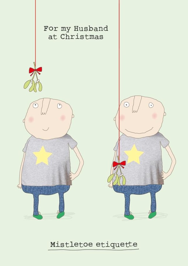 Funny Christmas Card - for your husband - a special festive etiquette card created by Rosie Made A Thing