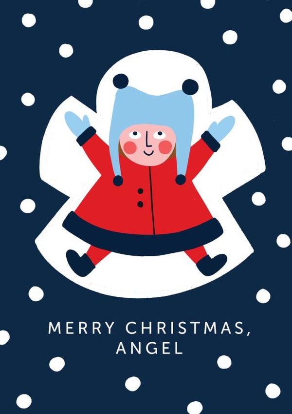 Cute Snow Angel Child Christmas Card created by Lucy Maggie Designs